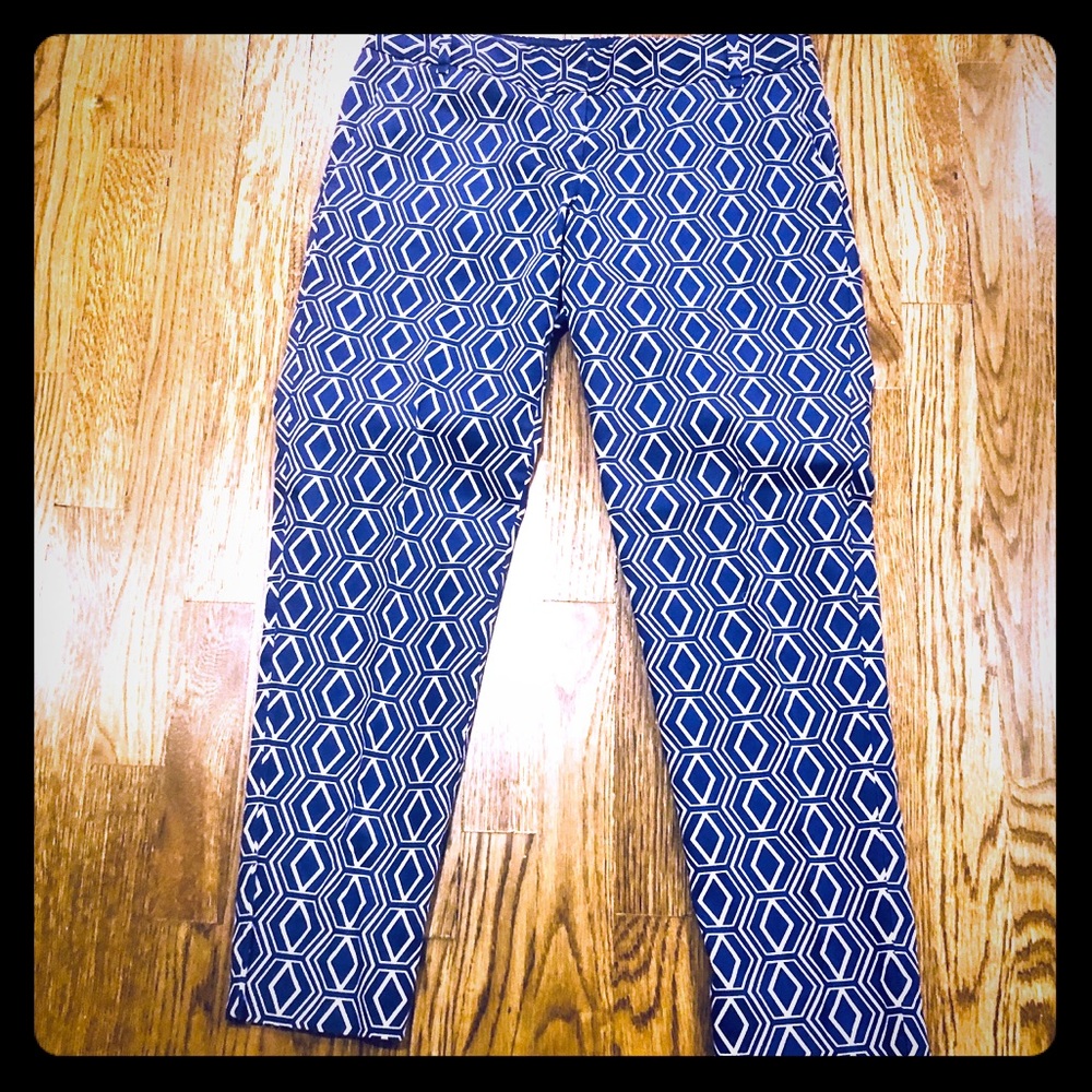 Funky geometric sateen cropped pants